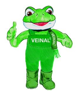 Frosch von VEINAL® grünes Maskottchen